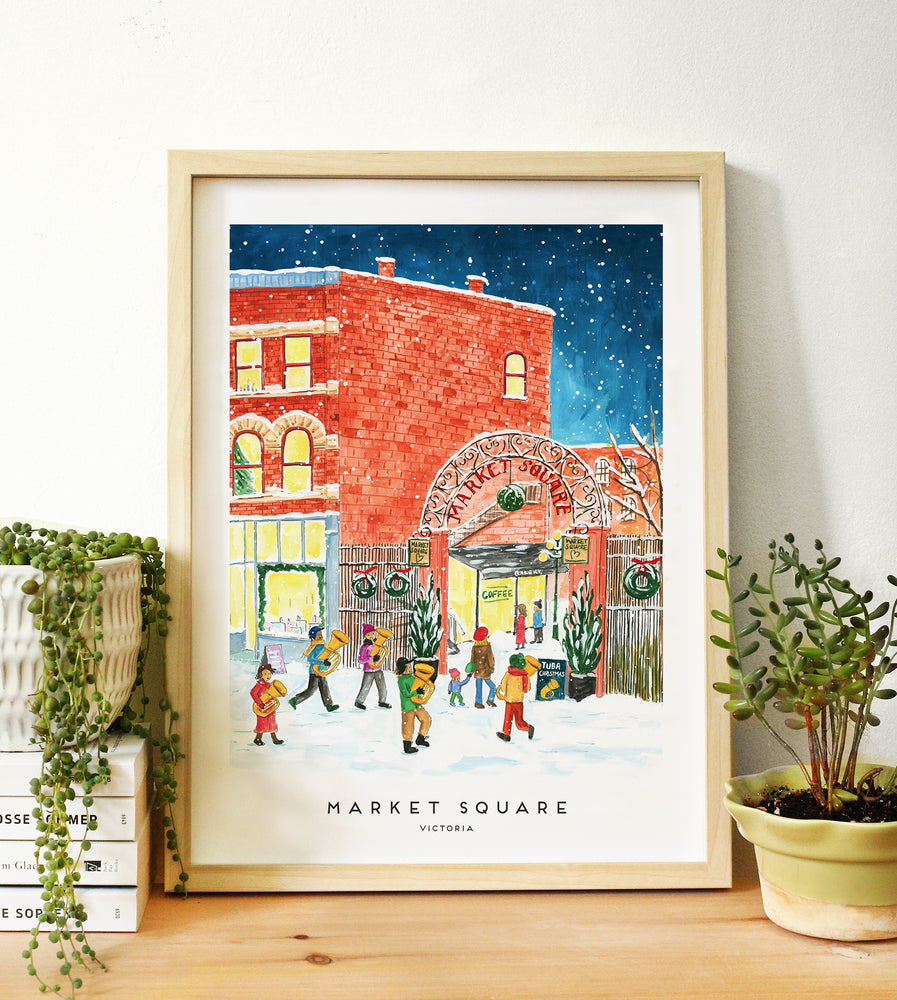 Victoria Market Square Tuba Christmas 12x16 inch Art Print