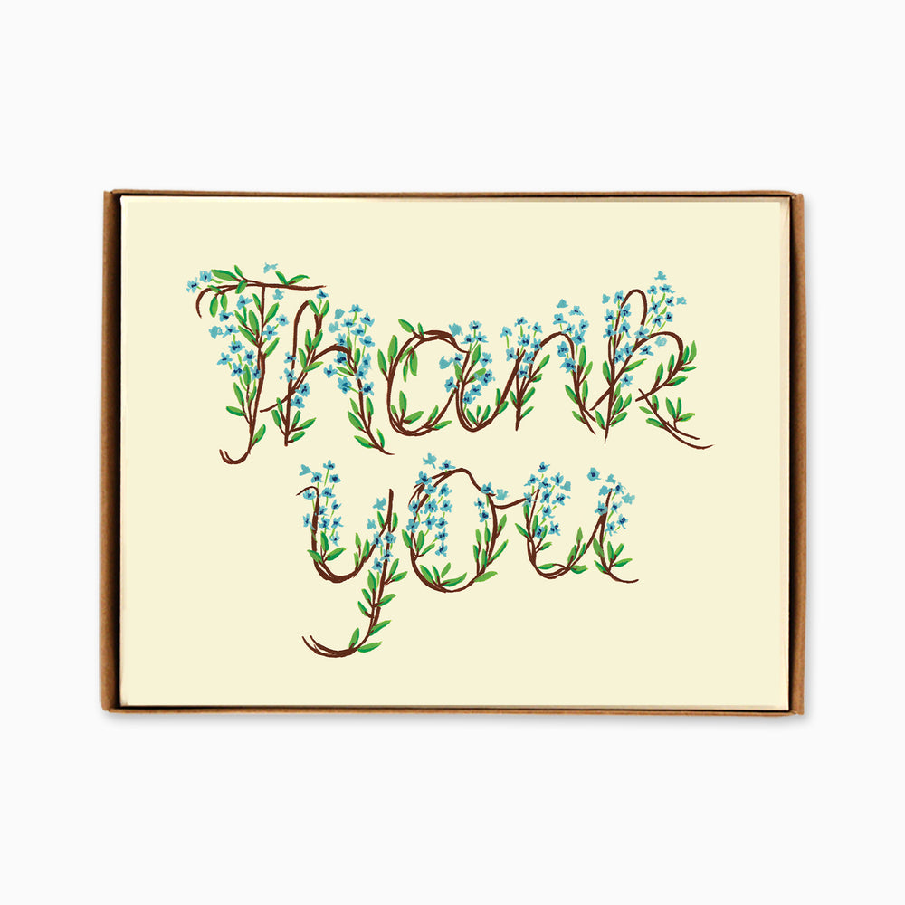 Box of 8 Floral Thank You Cards