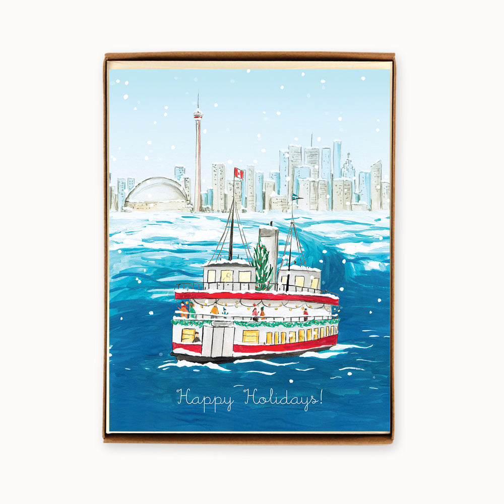 Box of 8 Toronto Island Ferry Holiday Cards