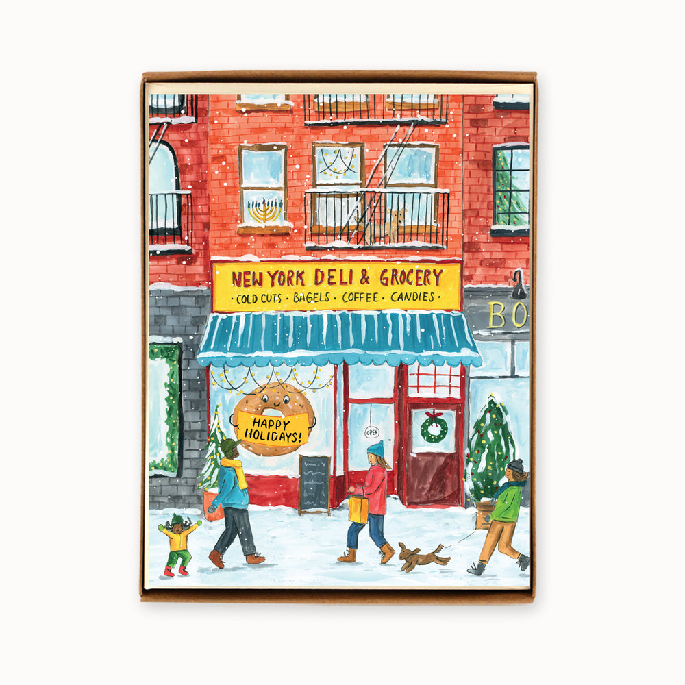 Box of 8 New York Deli Holiday Cards