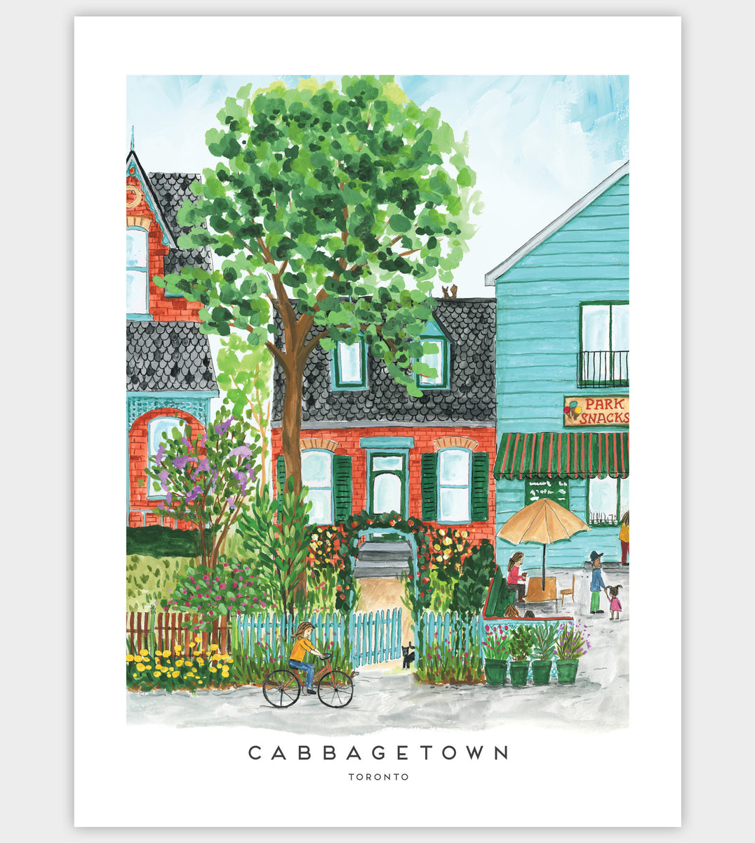 Toronto's Cabbagetown Park Snacks 12x16 inch Art Print The Paperhood