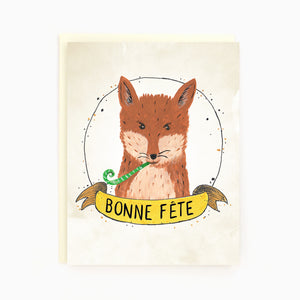 
                  
                    Load image into Gallery viewer, Birthday Fox French - Bonne Fête Renard Card
                  
                