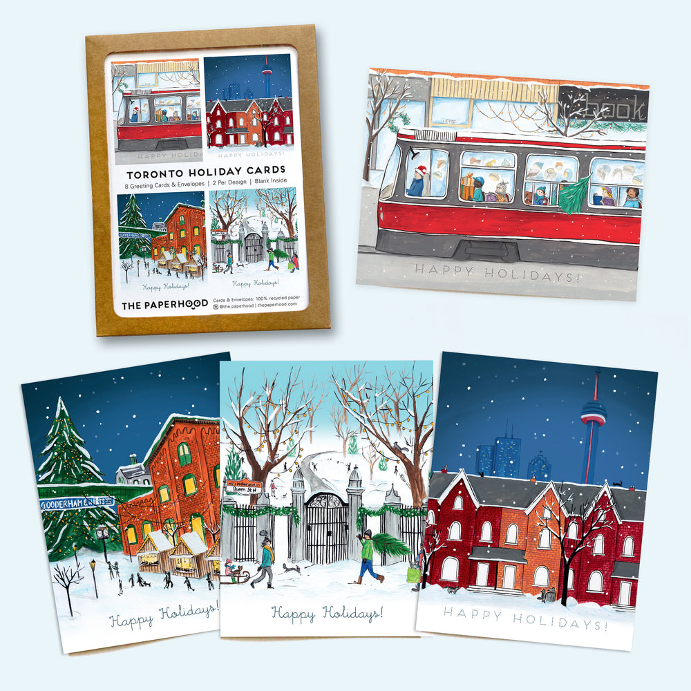Assorted Box of 8 'Toronto Classic Holiday' greeting cards