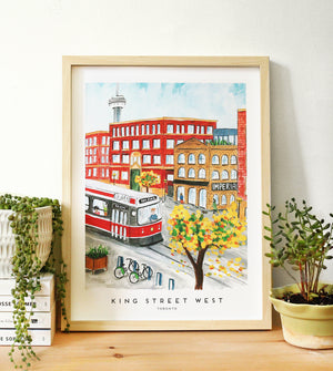 
                  
                    Load image into Gallery viewer, Toronto&amp;#39;s King Street West 12x16 inch Art Print
                  
                