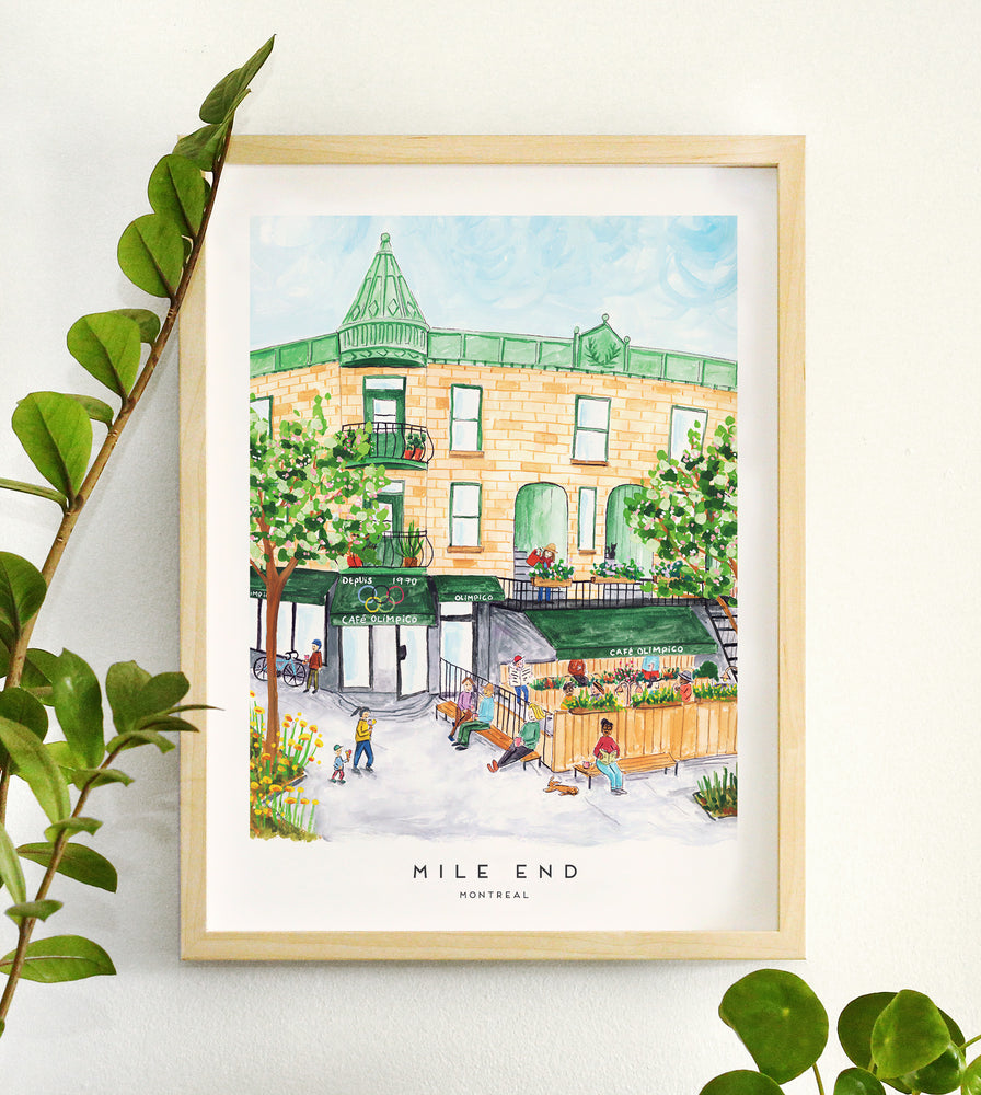 Montreal's Café Olimpico in Mile End 12x16 inch Art Print