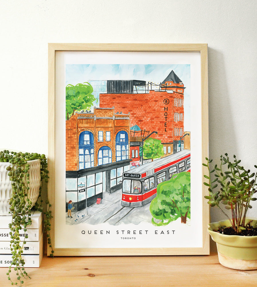 Toronto's Queen Street East 12x16 inch Art Print