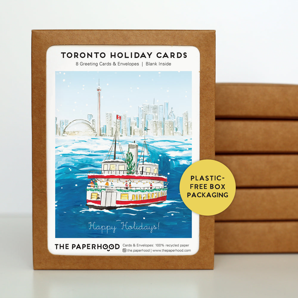 
                  
                    Load image into Gallery viewer, Box of 8 Toronto Island Ferry Holiday Cards
                  
                
