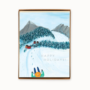
                  
                    Load image into Gallery viewer, Box of 8 Holiday Skiing Cards
                  
                