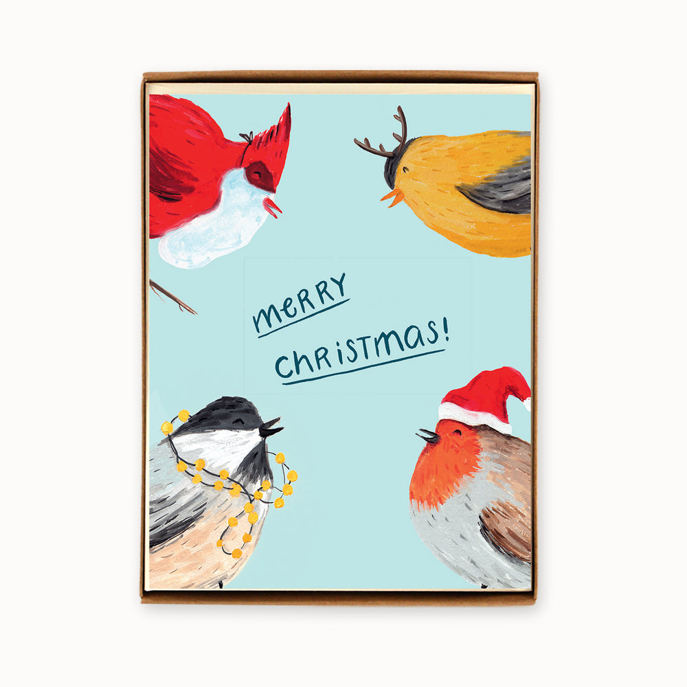 Box of 8 Christmas Birds Cards