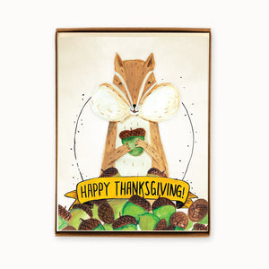 
                  
                    Load image into Gallery viewer, Box of 8 Thanksgiving Chipmunk Cards
                  
                