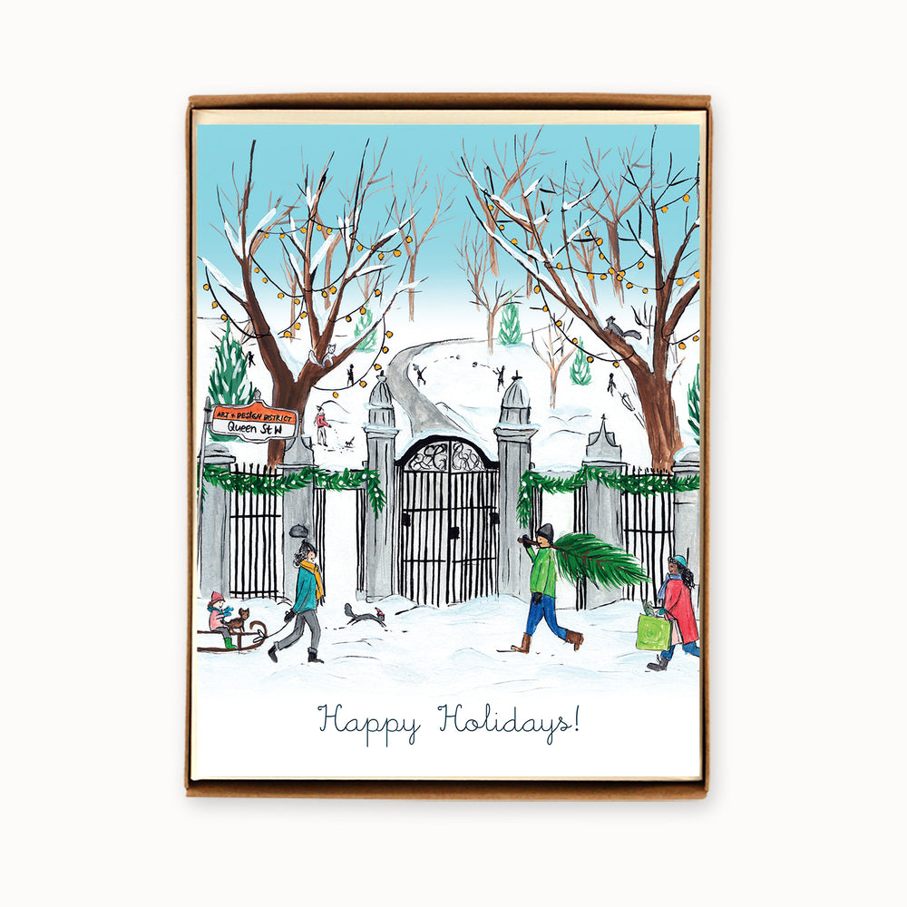 Box of 8 Toronto Trinity Bellwoods Park Holiday Cards