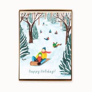 
                  
                    Load image into Gallery viewer, Box of 8 Holiday Tobogganing Cards
                  
                