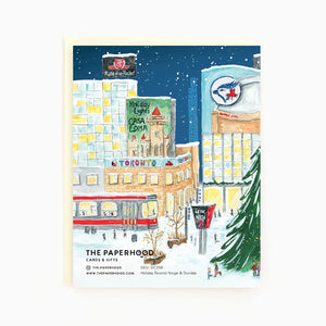 
                  
                    Load image into Gallery viewer, Box of 8 Holiday Toronto Yonge &amp;amp; Dundas Wraparound Cards
                  
                