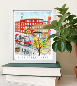 
                  
                    Load image into Gallery viewer, Toronto&amp;#39;s King Street West 8x10 inch Art Print
                  
                