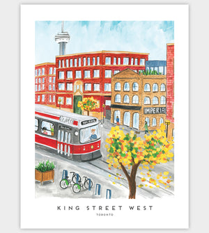 
                  
                    Load image into Gallery viewer, Toronto&amp;#39;s King Street West 12x16 inch Art Print
                  
                