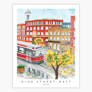 
                  
                    Load image into Gallery viewer, Toronto&amp;#39;s King Street West 8x10 inch Art Print
                  
                