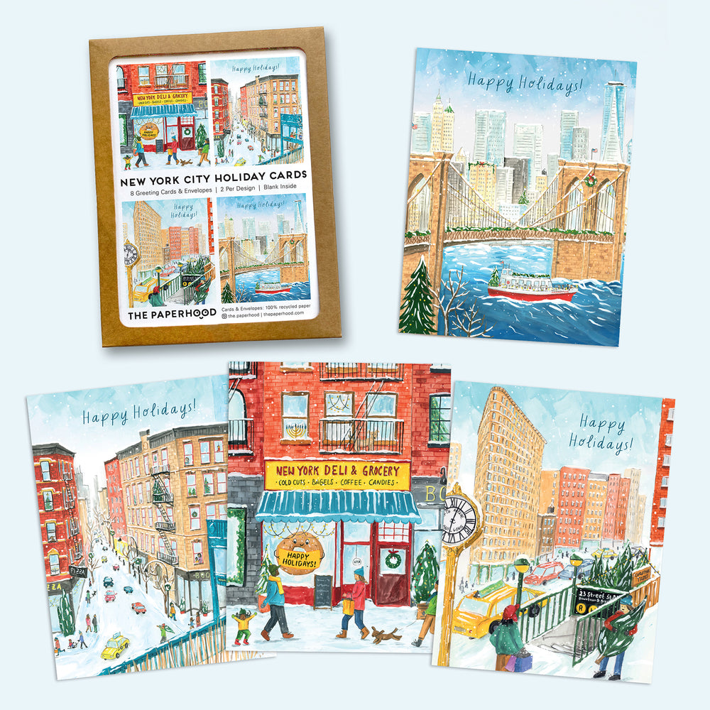 Assorted Box of 8 New York Holiday Collection II - Greeting Cards