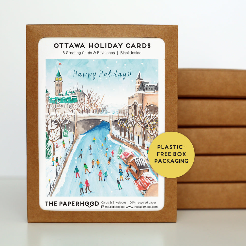 
                  
                    Load image into Gallery viewer, Box of 8 Ottawa Rideau Canal Holiday Cards
                  
                