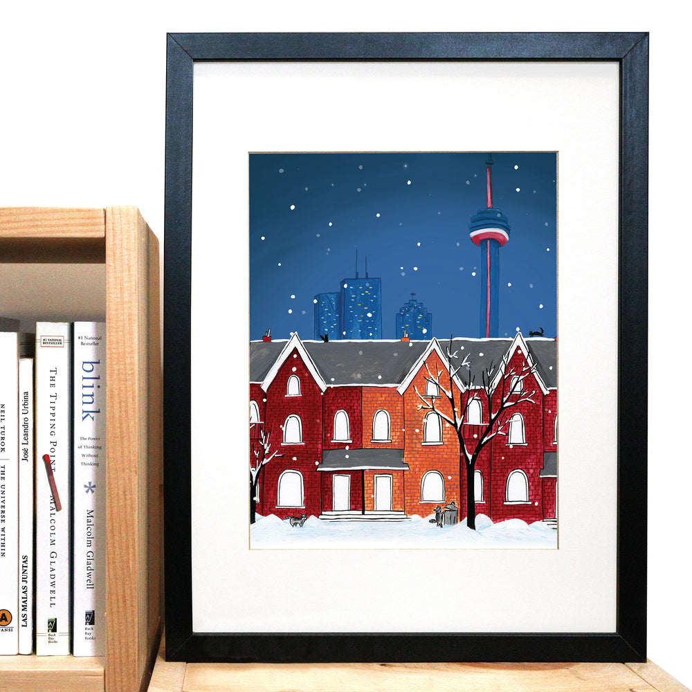 Toronto Snowy Night Art Print
