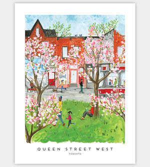 
                  
                    Load image into Gallery viewer, Toronto&amp;#39;s Queen Street West 12x16 inch Art Print
                  
                