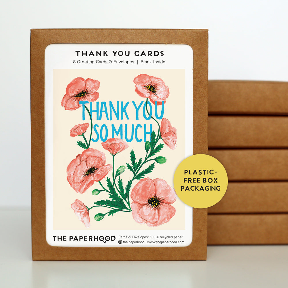 
                  
                    Load image into Gallery viewer, Box of 8 Thank you Poppies Cards
                  
                