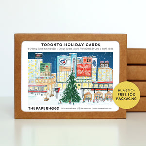 
                  
                    Load image into Gallery viewer, Box of 8 Holiday Toronto Yonge &amp;amp; Dundas Wraparound Cards
                  
                