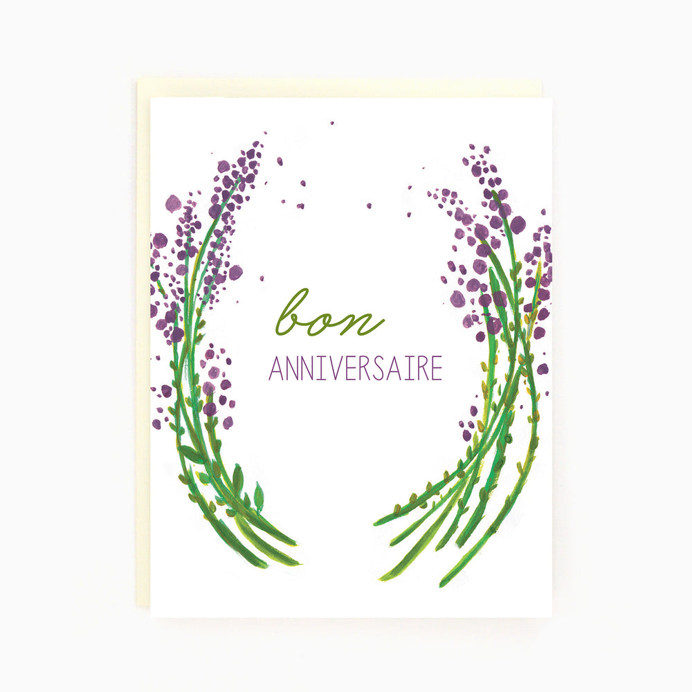 Birthday Lavender French - Bon Anniversaire Lavande Card