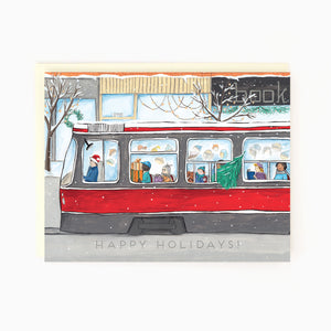 
                  
                    Load image into Gallery viewer, Toronto Streetcar Holiday Greeting Card
                  
                