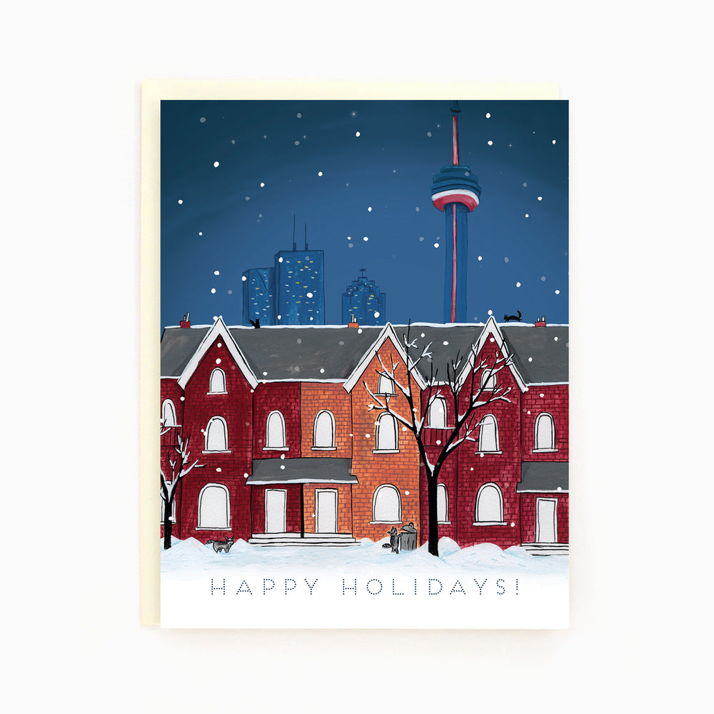 
                  
                    Load image into Gallery viewer, Toronto Snowy Night Holiday Greeting Card
                  
                
