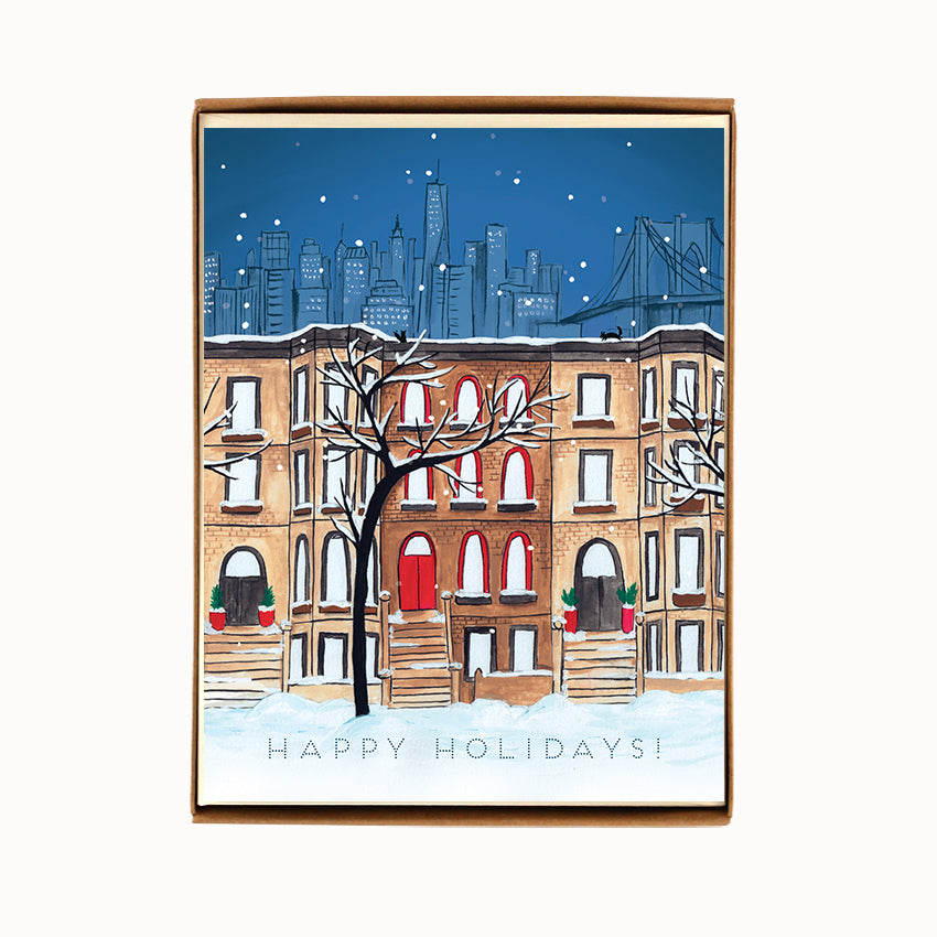 Box of 8 New York Brooklyn Holiday Cards