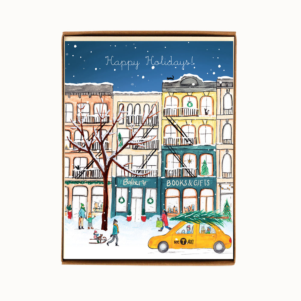 Box of 8 New York Cast Iron Building Holiday Cards