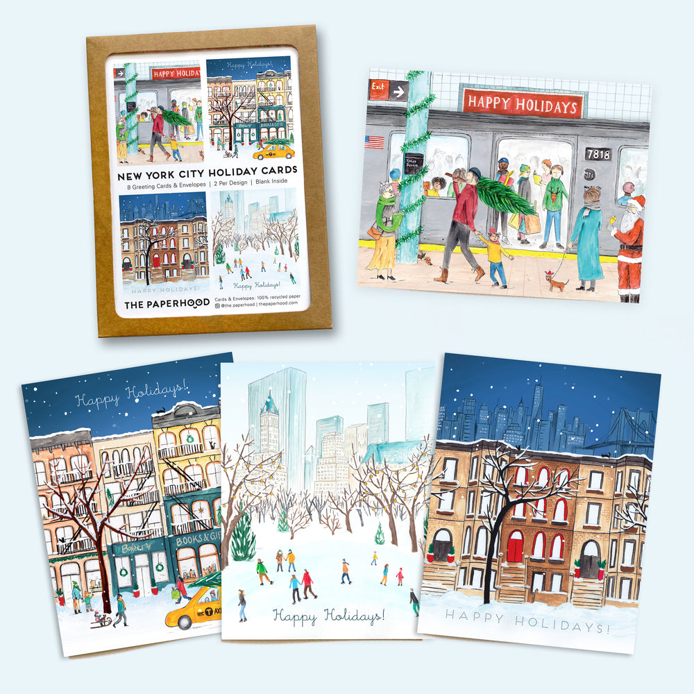 Assorted Box of 8 New York Holiday Greeting Cards