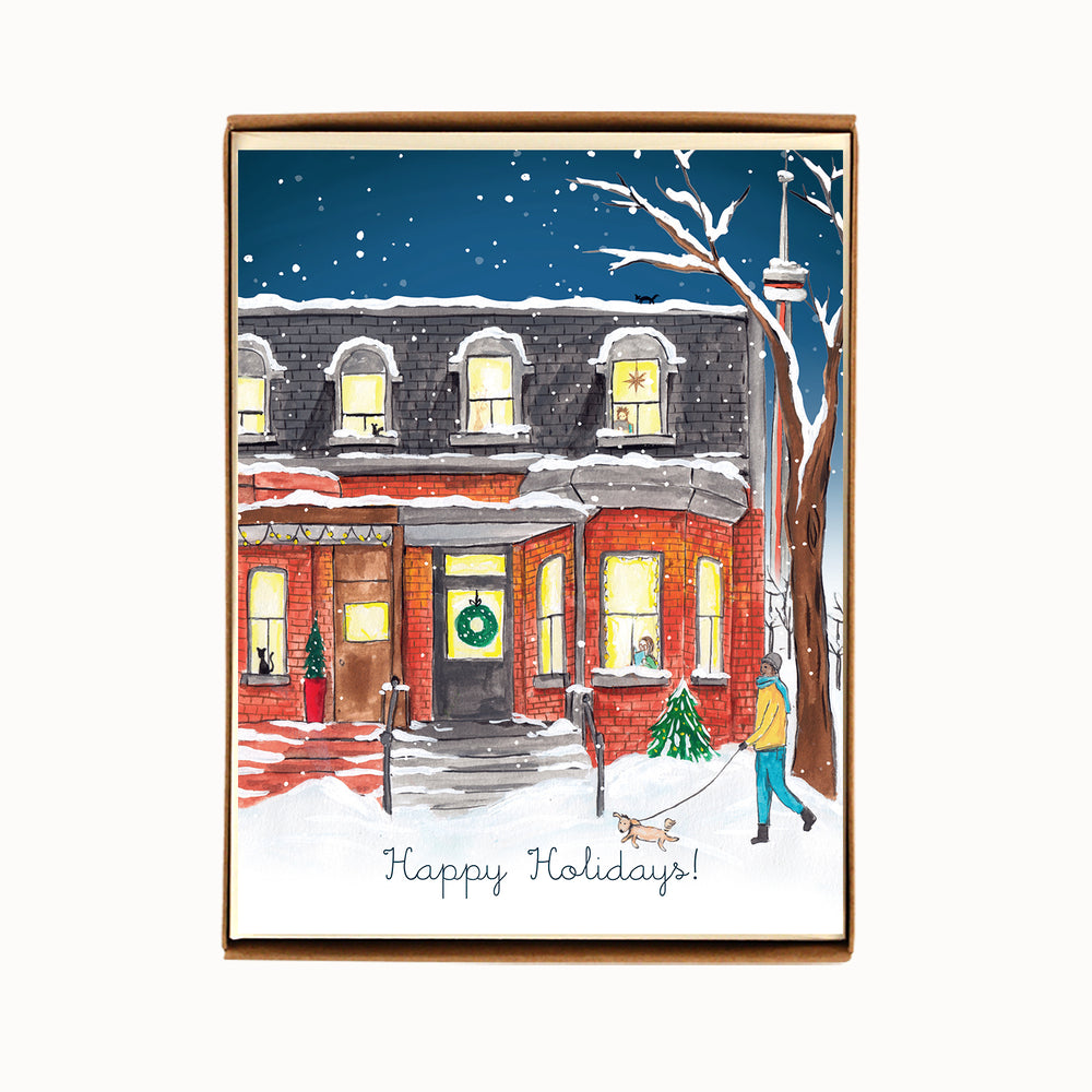 
                  
                    Load image into Gallery viewer, Box of 8 Toronto Draper Street Holiday Cards
                  
                
