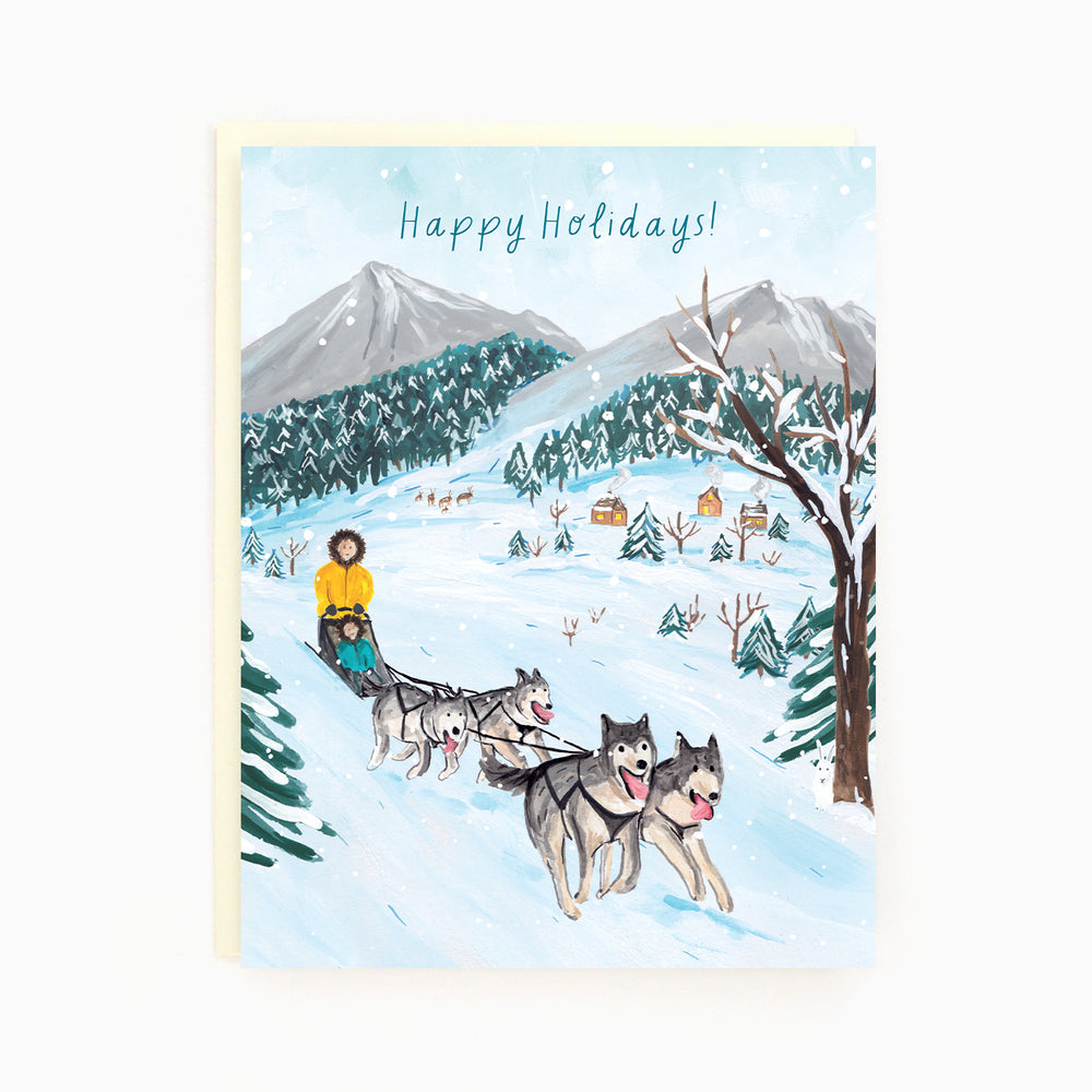 Holiday Dog Sledding Card