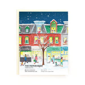 
                  
                    Load image into Gallery viewer, Box of 8 Holiday Toronto Queen Street Wraparound Cards
                  
                