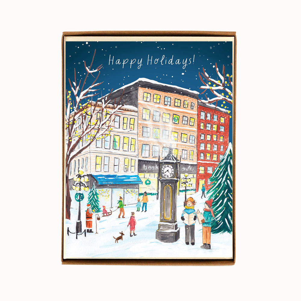 Box of 8 Holiday Vancouver Gastown Cards