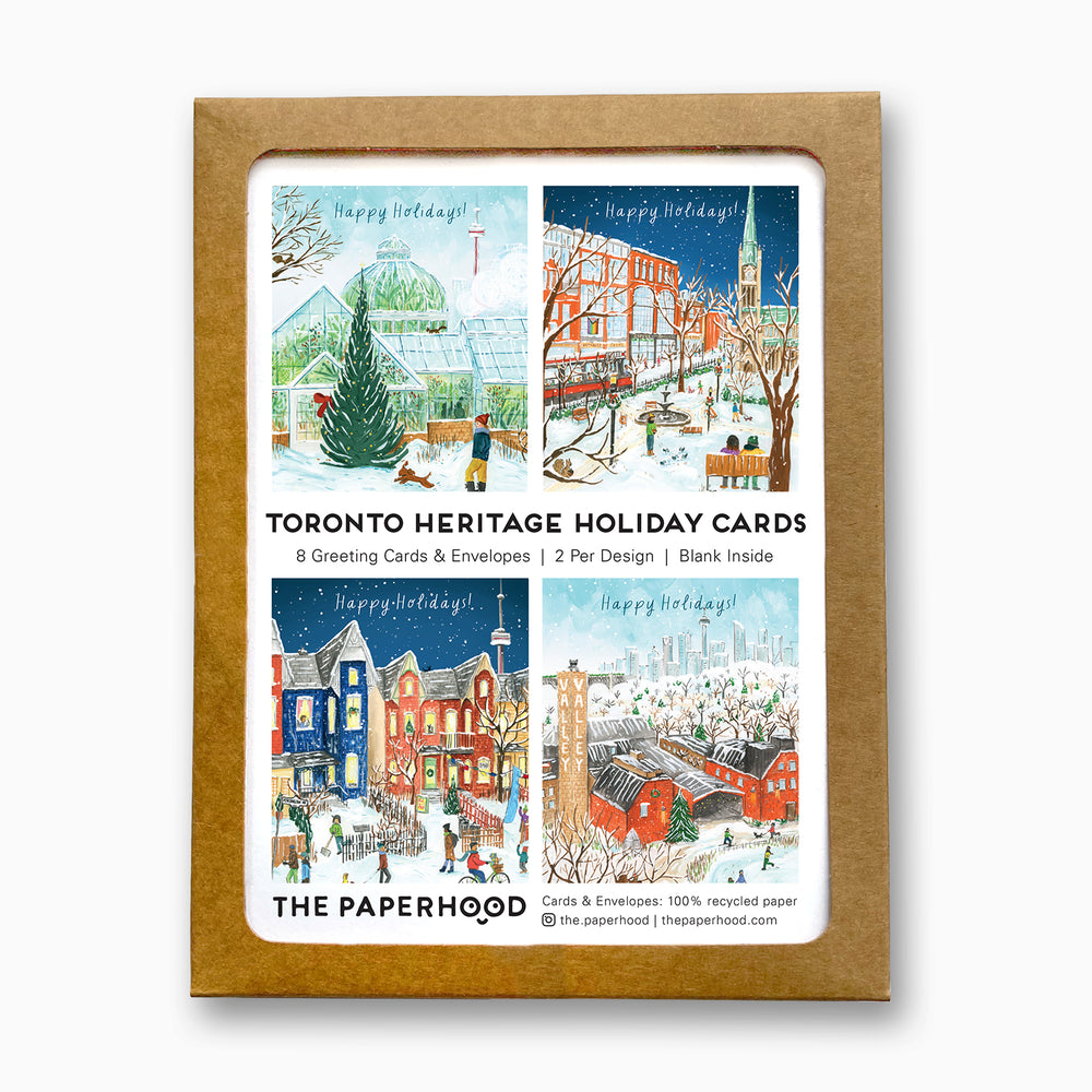 
                  
                    Load image into Gallery viewer, Assorted Box of 8 &amp;#39;Toronto Heritage Holiday&amp;#39; greeting cards
                  
                