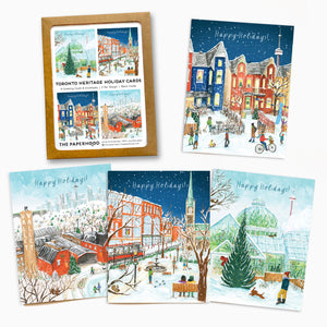 
                  
                    Load image into Gallery viewer, Assorted Box of 8 &amp;#39;Toronto Heritage Holiday&amp;#39; greeting cards
                  
                