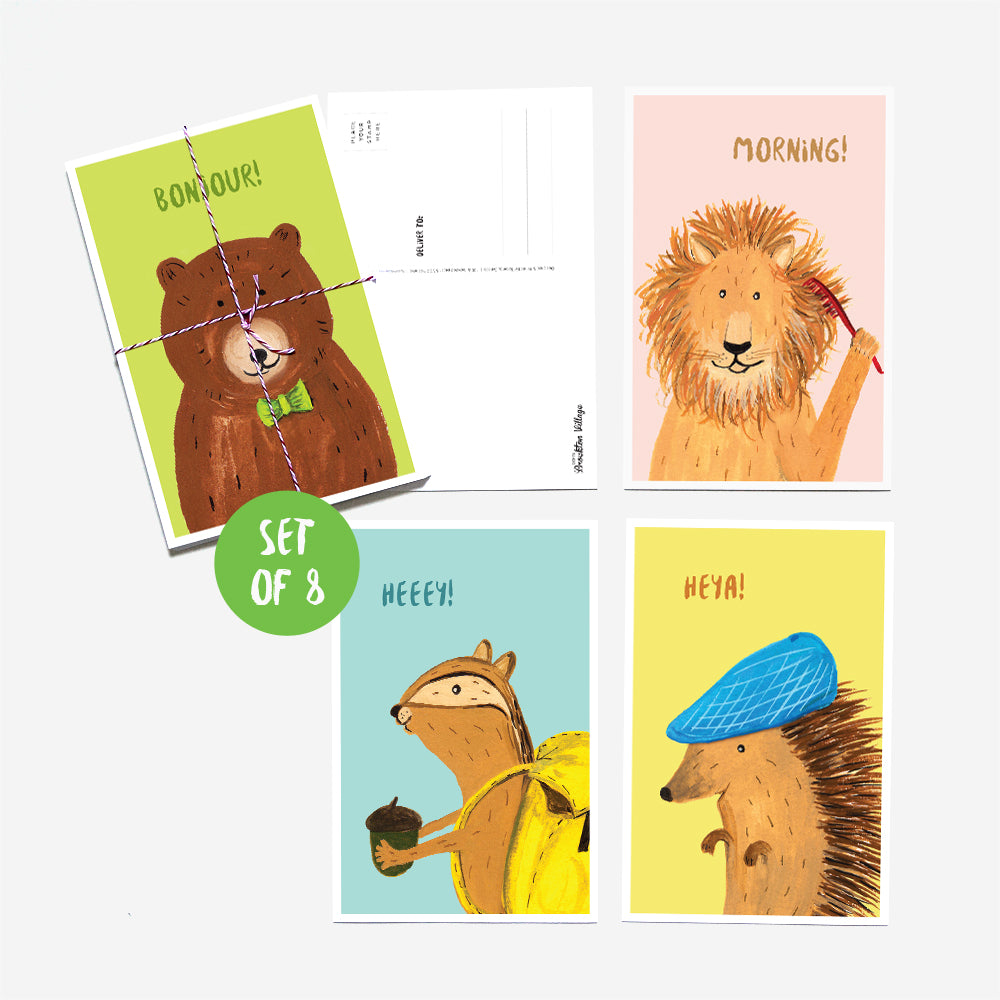 Critter Postcards - Set of 8