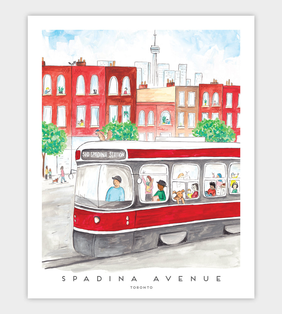 
                  
                    Load image into Gallery viewer, Spadina Streetcar 8x10 inch Art Print
                  
                