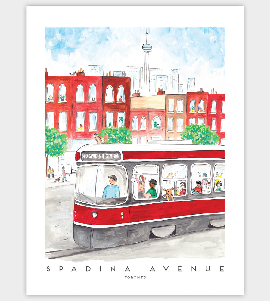 
                  
                    Load image into Gallery viewer, Spadina Streetcar 12x16 inch Art Print
                  
                