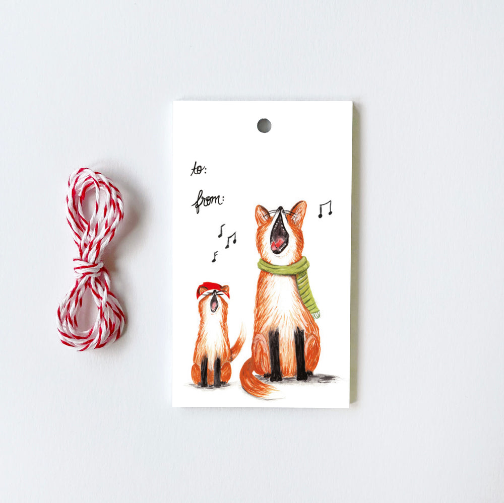 Singing Foxes - 10 Gift Tags