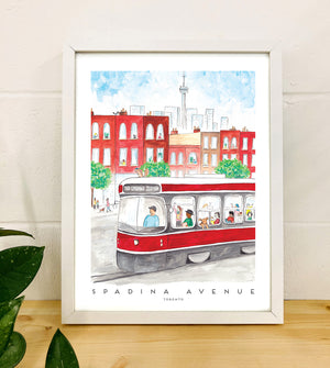 
                  
                    Load image into Gallery viewer, Spadina Streetcar 12x16 inch Art Print
                  
                